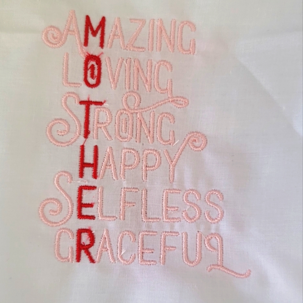 Embroidered Handkerchief Mother, Mom-To-Be,